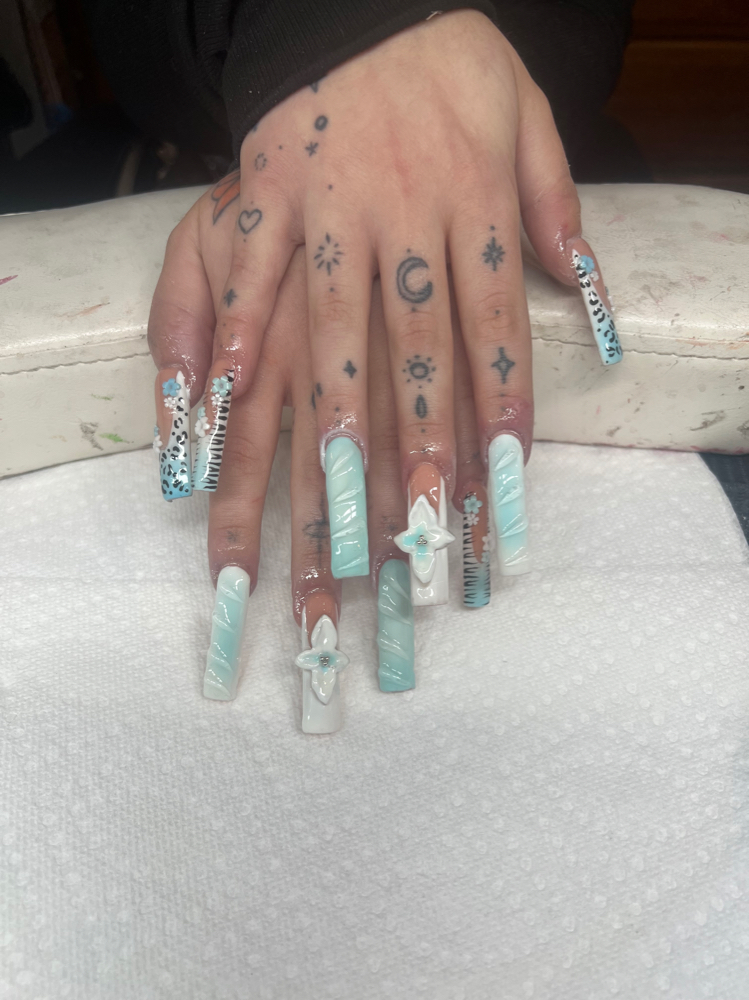 XXL acrylic Set at Nails.by.em in Mastic, NY