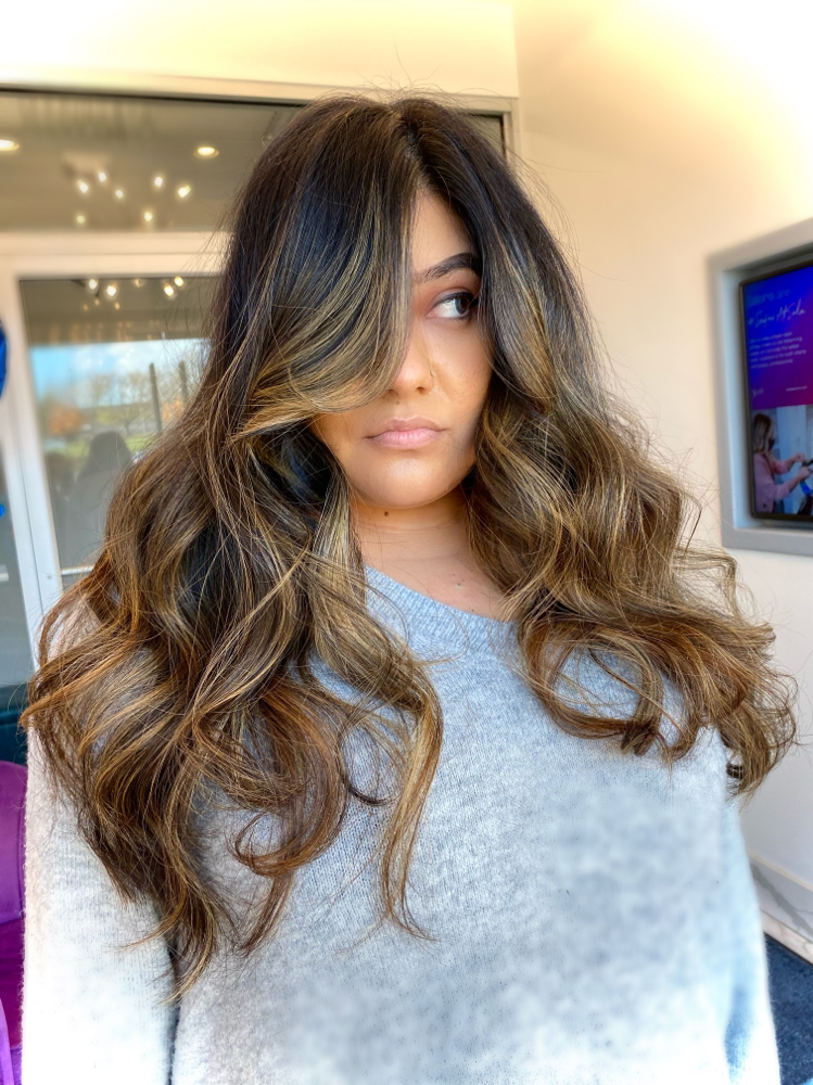 Full Balayage, Blowdry