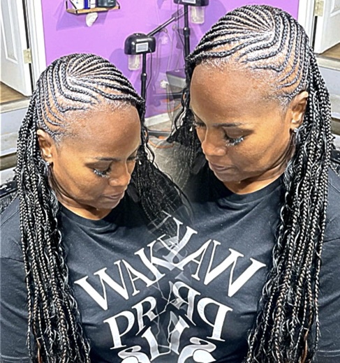 1/2 Feed-In 1/2 Knotless Braids at Crown’D Claws in Clarksville, TN