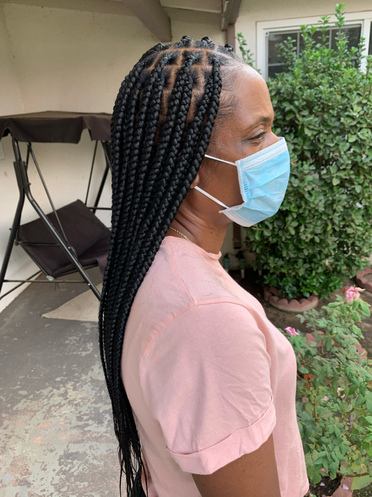 Med Knotless Box Braids Reg Length