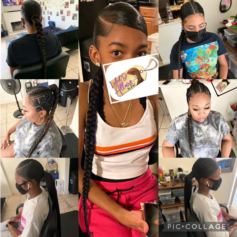 Braided Or Slick Ponytails