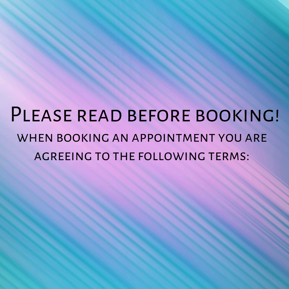 Booking Agreement- Please Read!