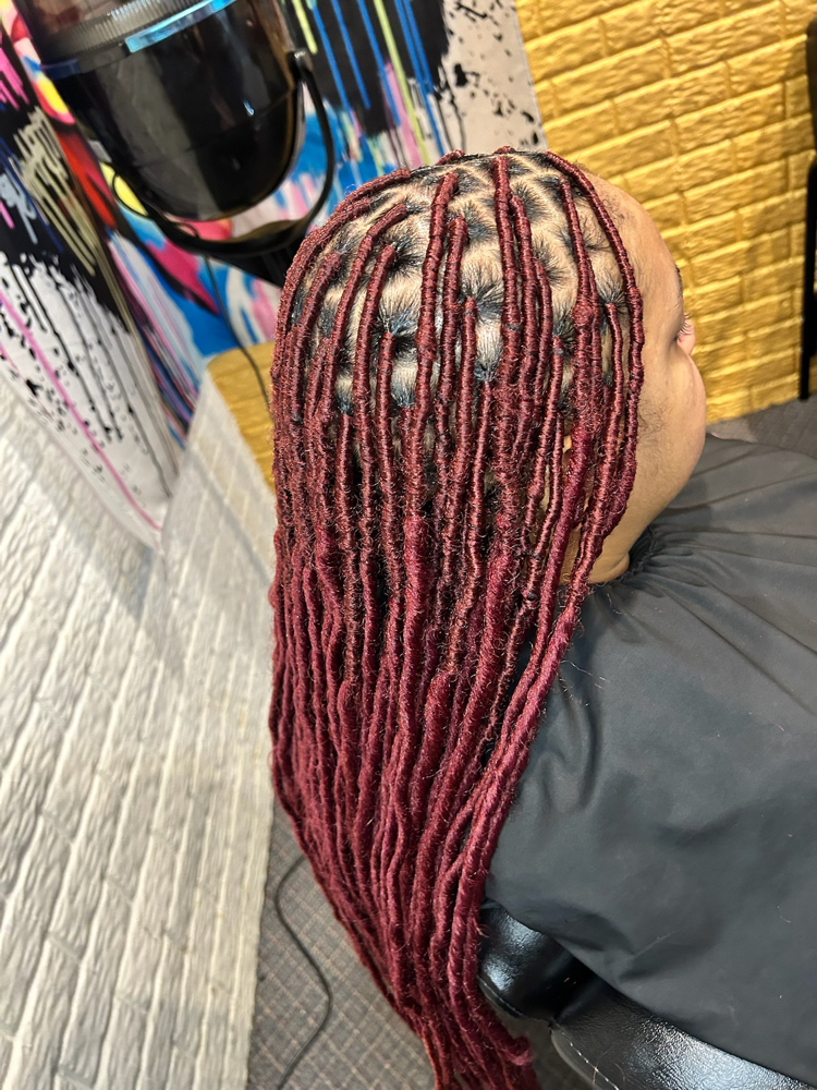 Soft faux locs on Natural Hair