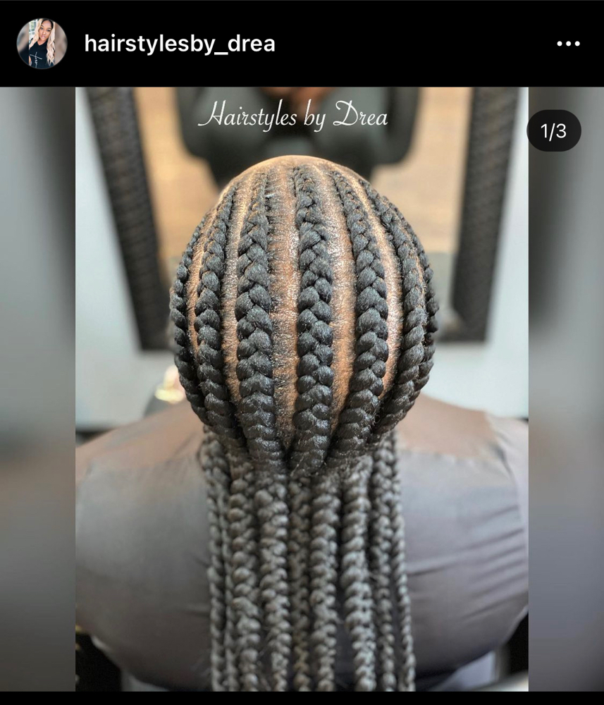 Feedin Cornrows + Shampoo Blowdry