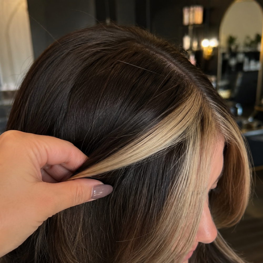 Money Piece Halo Blonding at Sol Hair Co. in Tumwater, WA