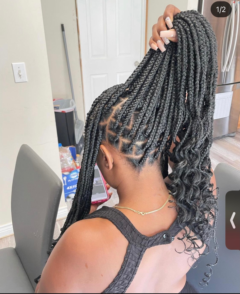 Small Medium Knotless Braids
