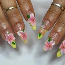 Sculpted Flowers Nail Art