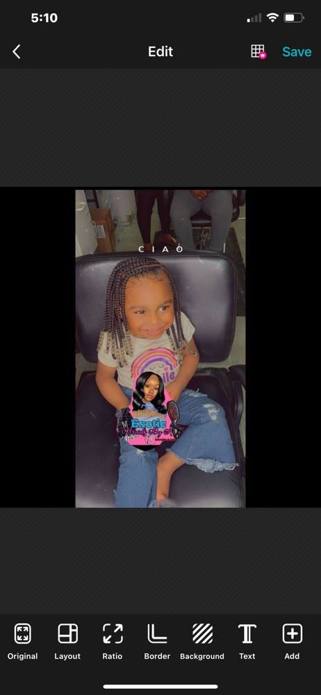 Little Kids Braids W/ Weave