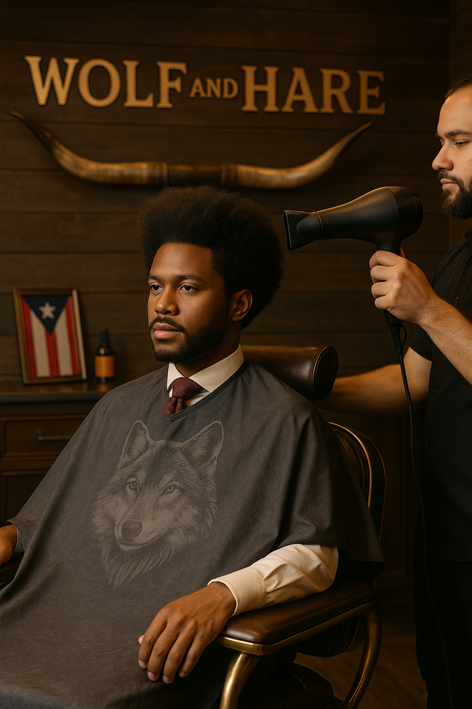 Men’s Blowdry wash and sponge.