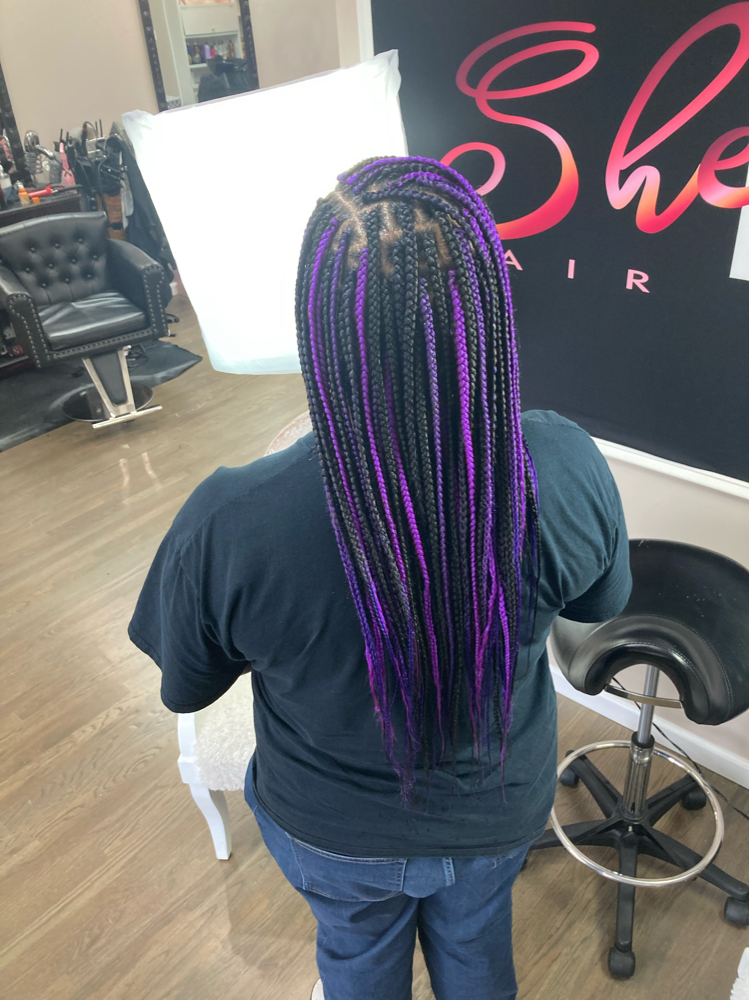 Medium/smedium Box Braids