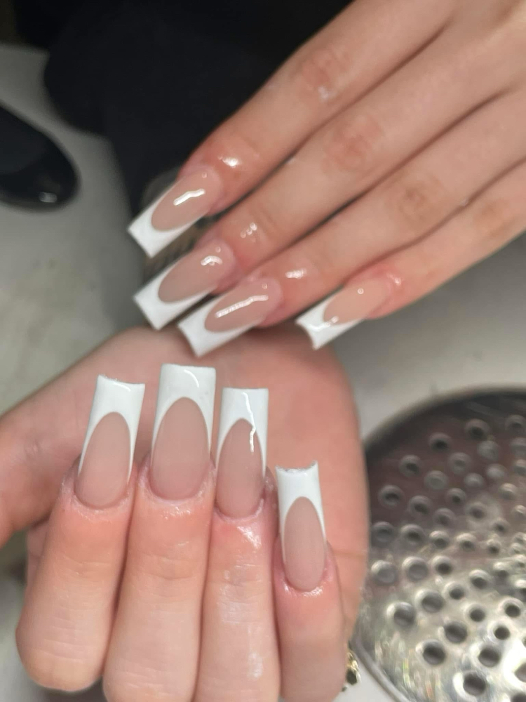 French Tip Nail Set (long)