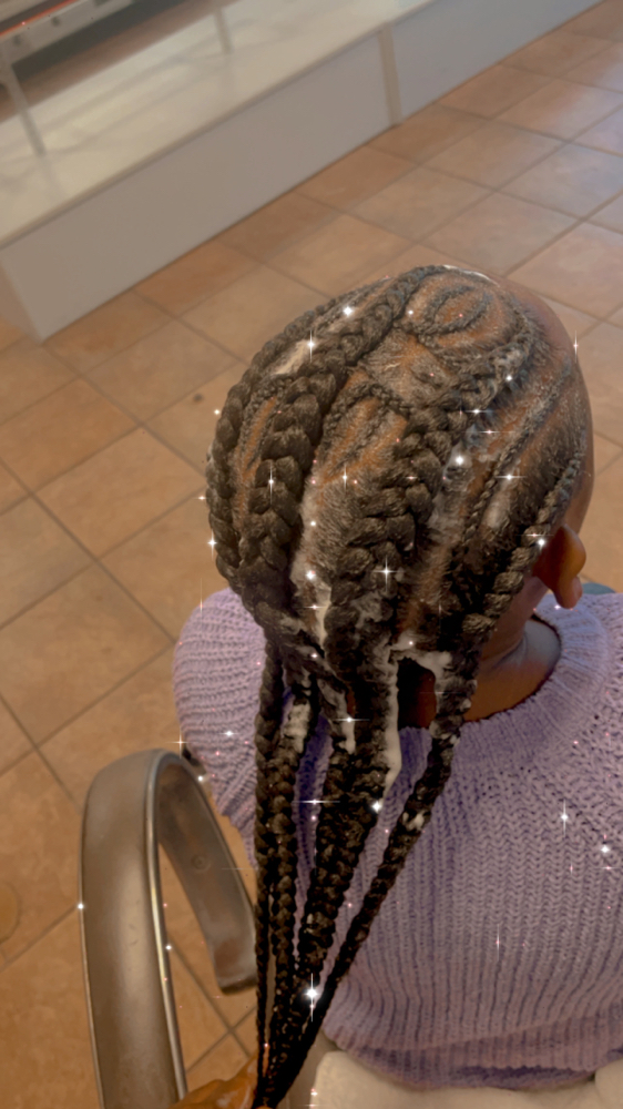 Kids Feed In Cornrow With Extension