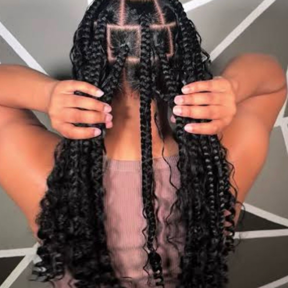Jumbo Boho Knotless Braids at Kids And Teens Braiding Center in Clinton, MD