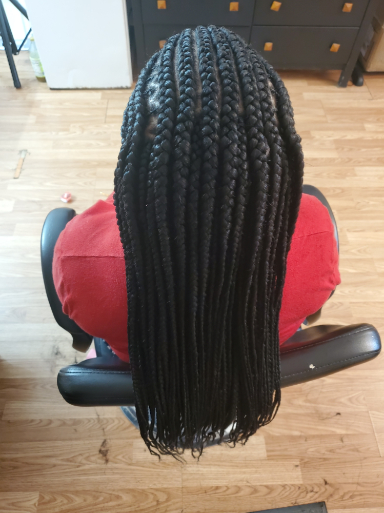 Half Cornrow/ Half Singles Butt Len