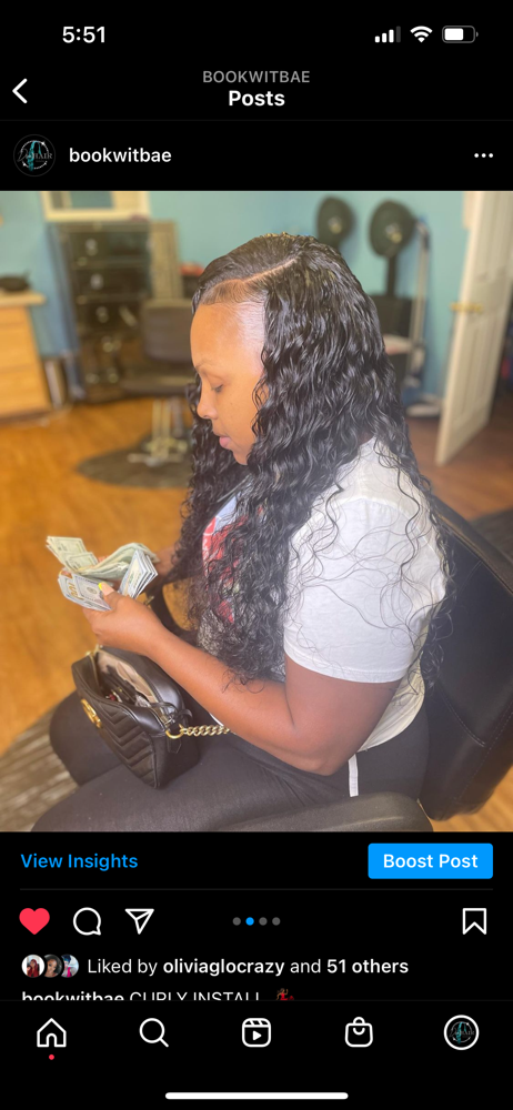 CURLY (bundles) SEW IN at Drea’s hair design in Oakland, CA