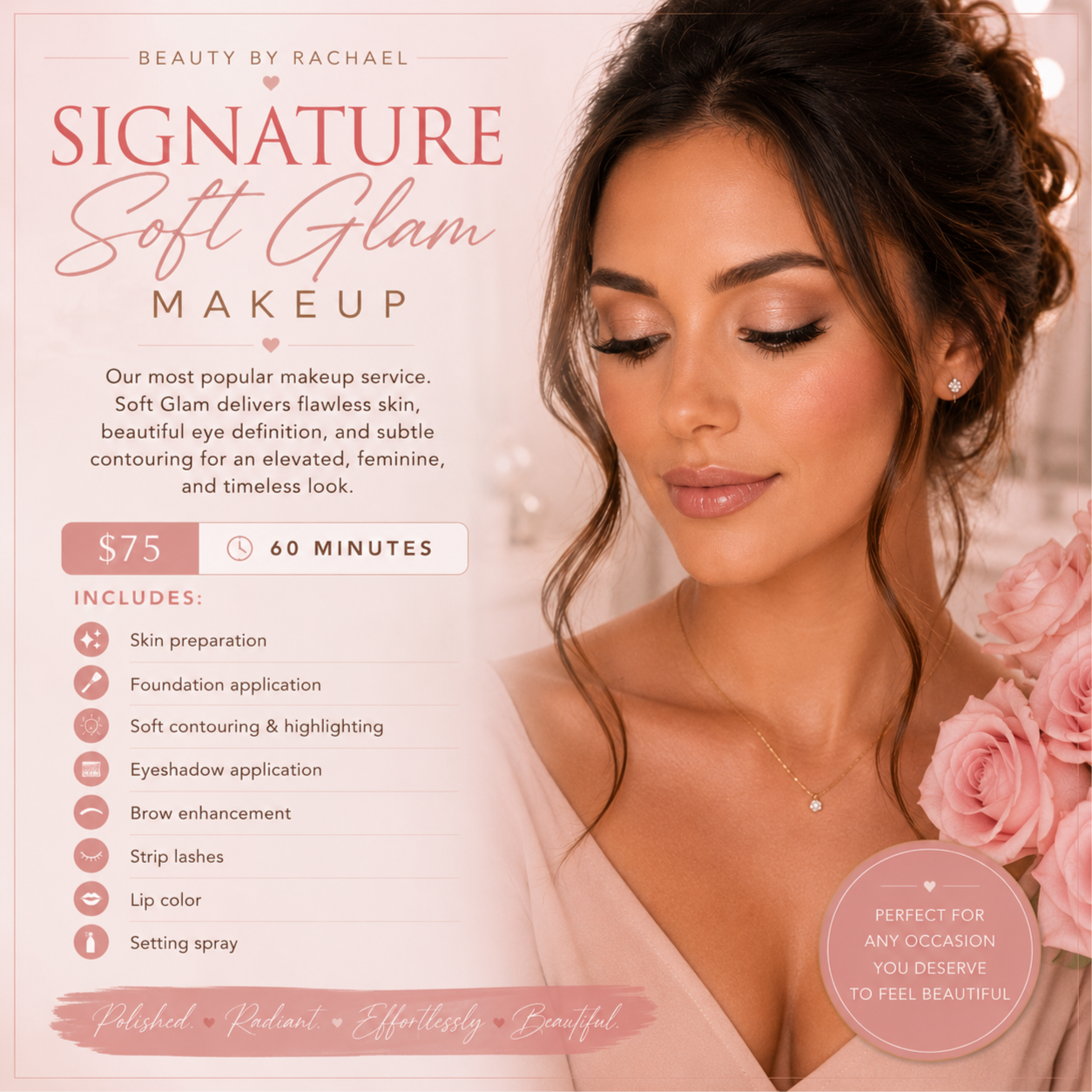 Signature Soft Glam Makeup at Beauty by Rachael in Murfreesboro, TN
