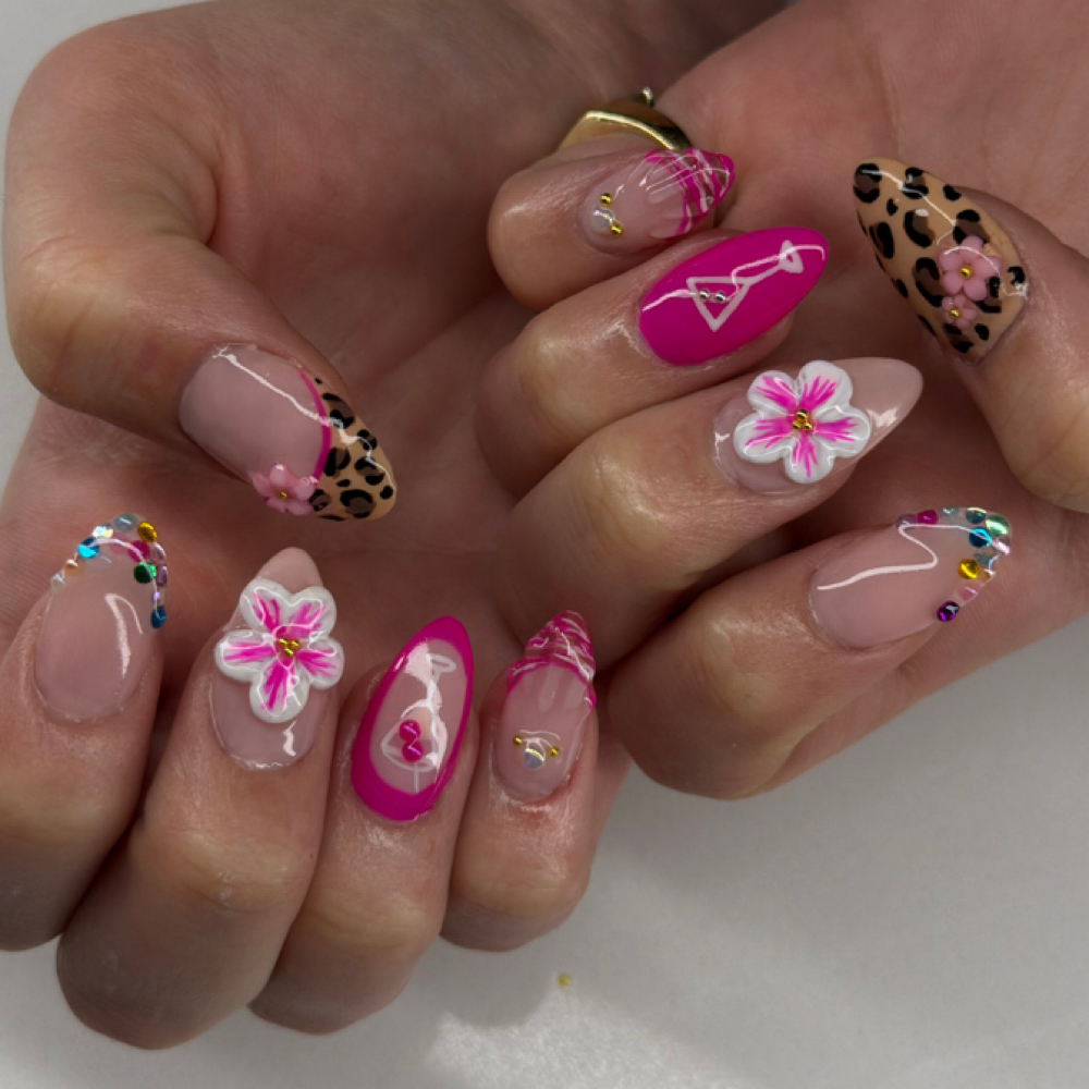 Custom designed Gel x Full set at Modern & Mane Salon in Denver, CO