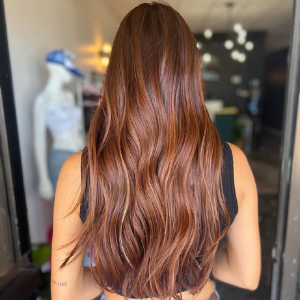Copper Full Color Service With Jas at Southern Pineapple Boutique and Salon in Tomball, TX