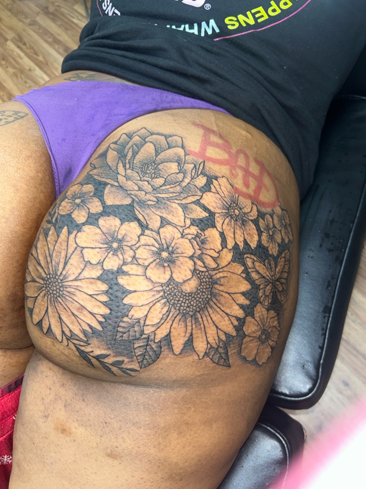 Single Butt Cheek Tattoo