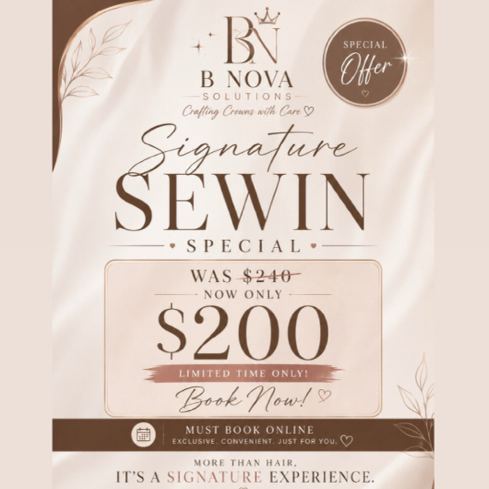 Signature sewin special at B Nova Solutions in Pearland, TX