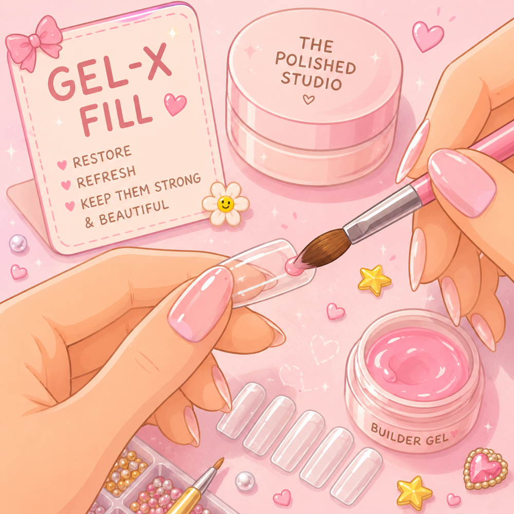 Gel-X Fill With Designs at The Polished Studio in Howell Township, NJ