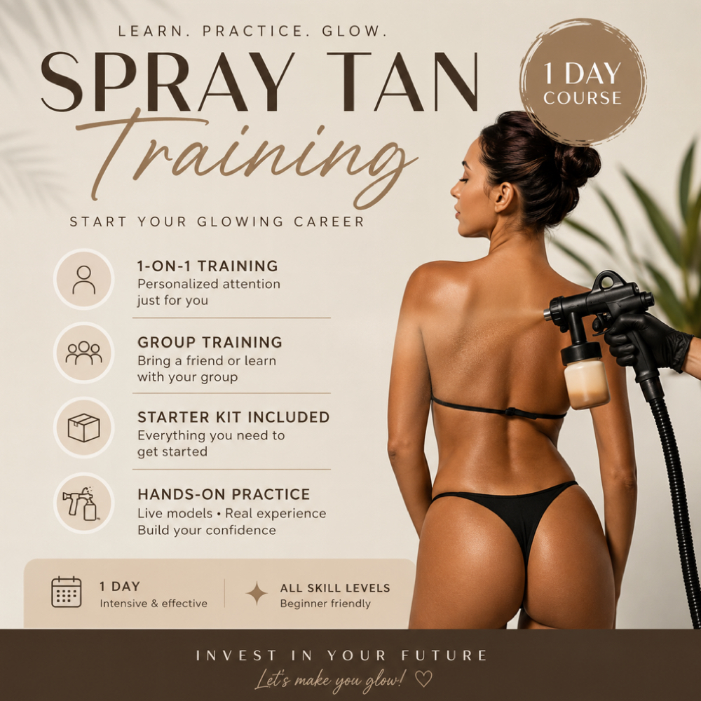 Spray Tan Training at Sebby Studio in Shorewood, IL