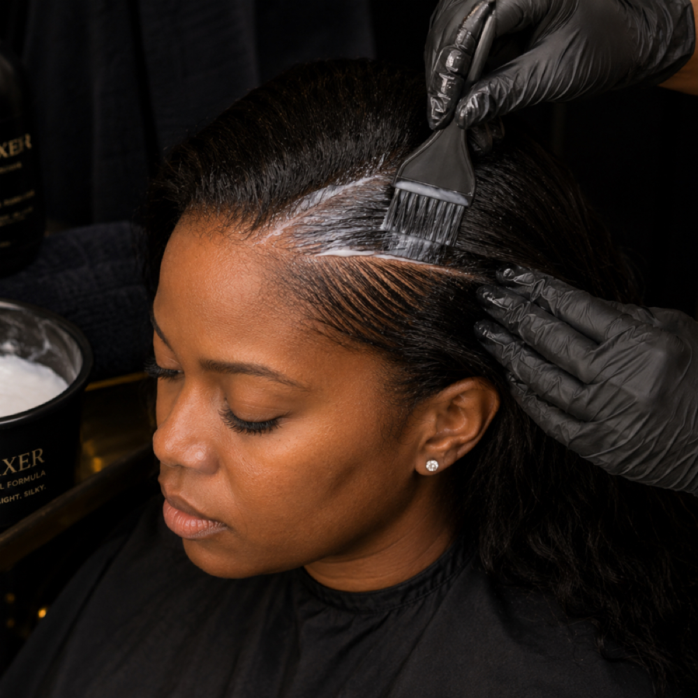 Retouch Relaxer at Amira’s Touch Salon in Sandy Springs Ga, GA