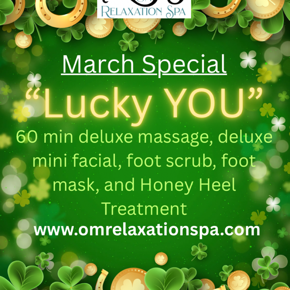Lucky You! March Special at Om Relaxation Spa booking and gift cards (located under about) in Destin, FL