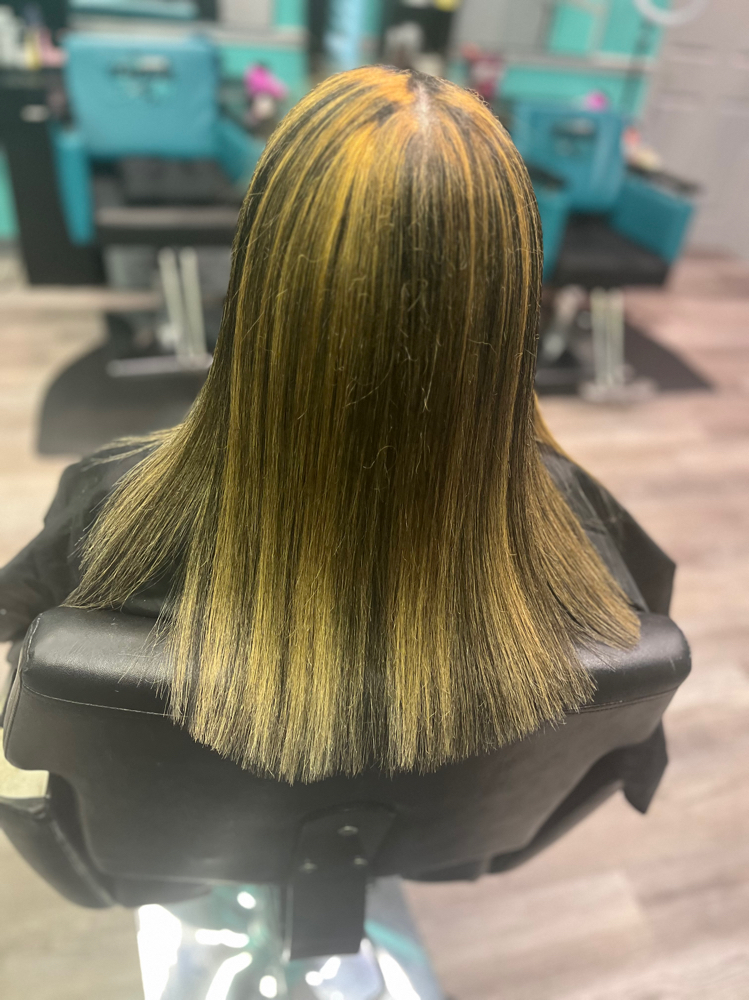 Silk Press W/ Highlights
