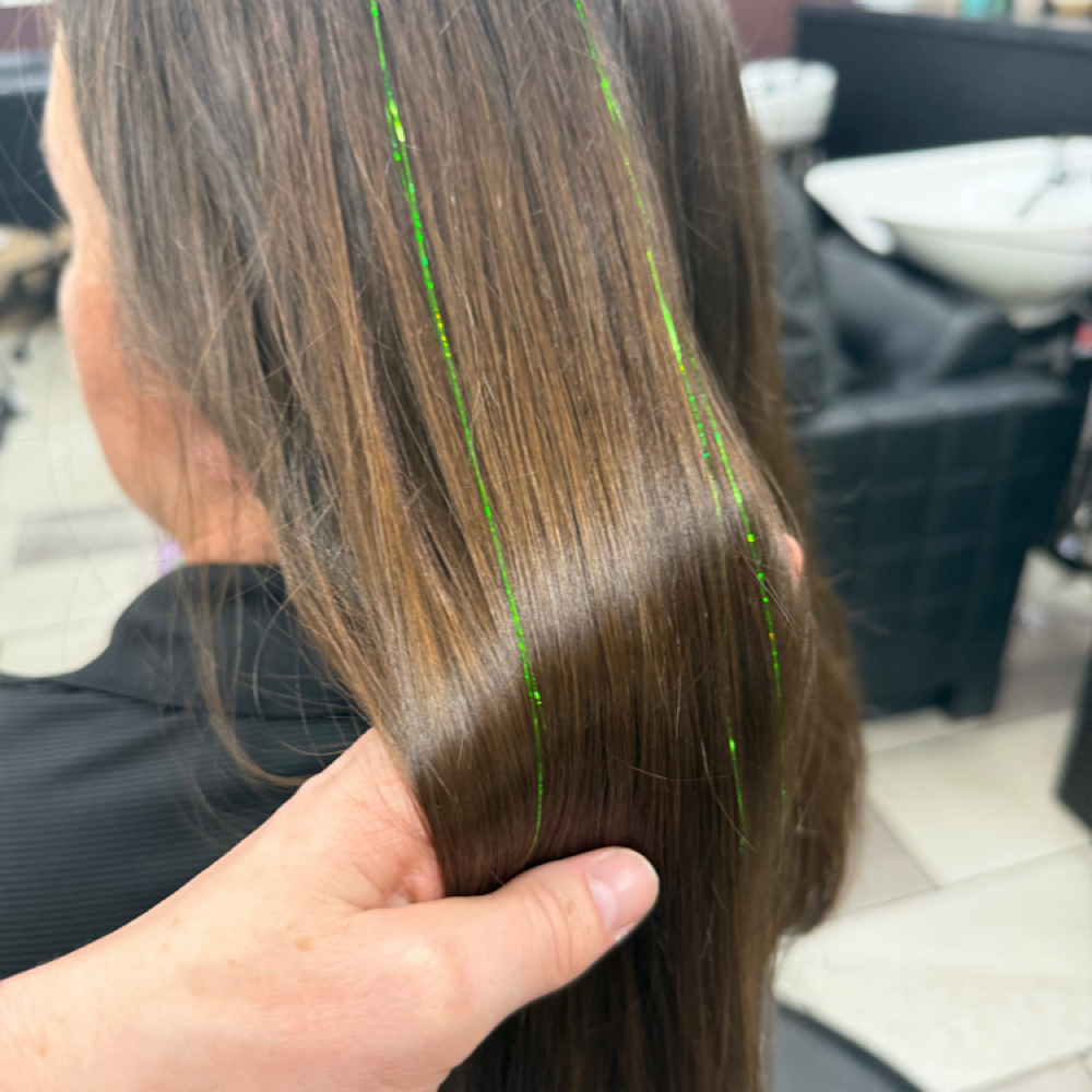 Tinsel at Three & Co Salon in Kent, OH
