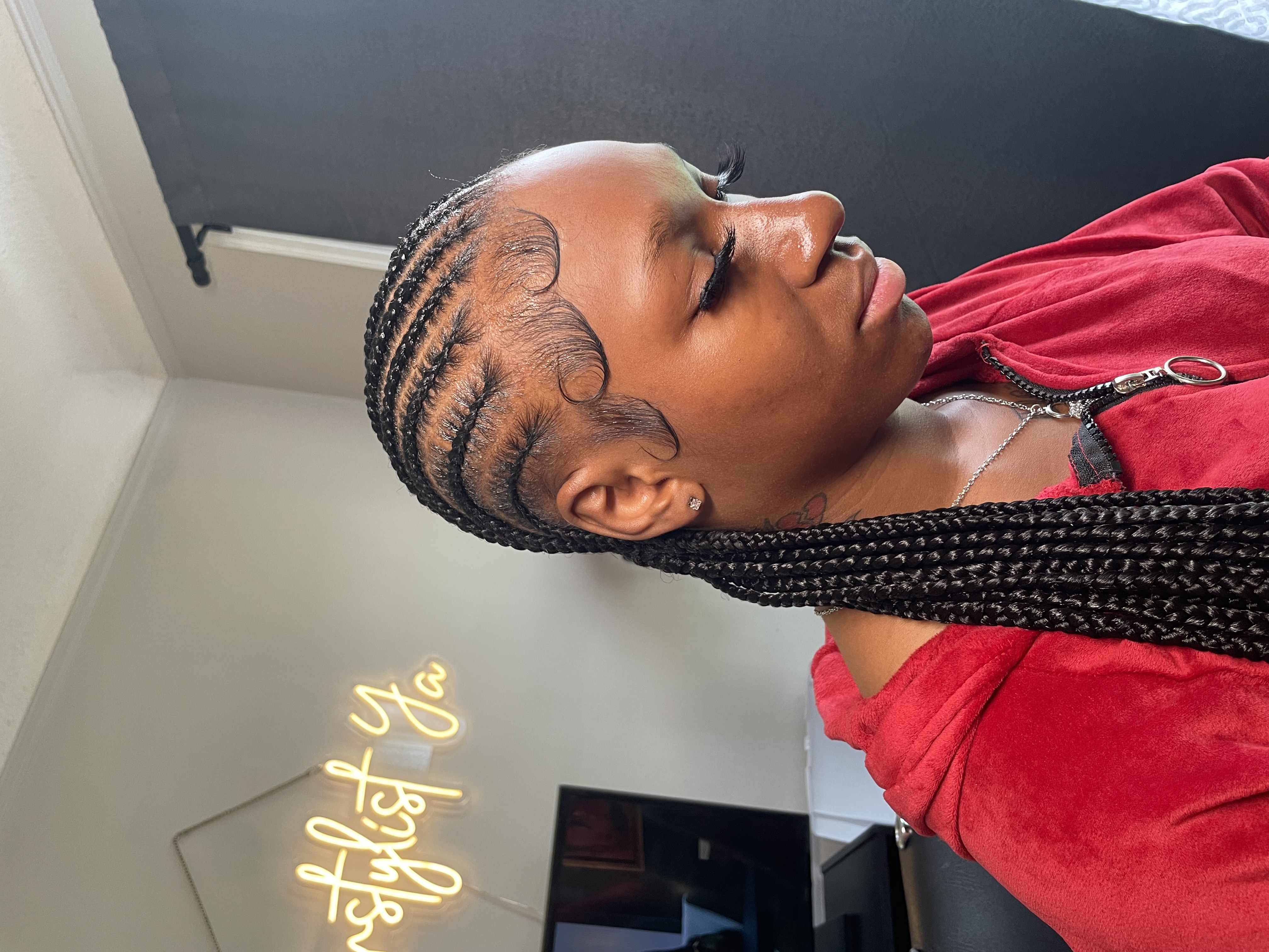 Straight back Stitch Braids at Hairstylist Ya 🎀 in Detroit, MI