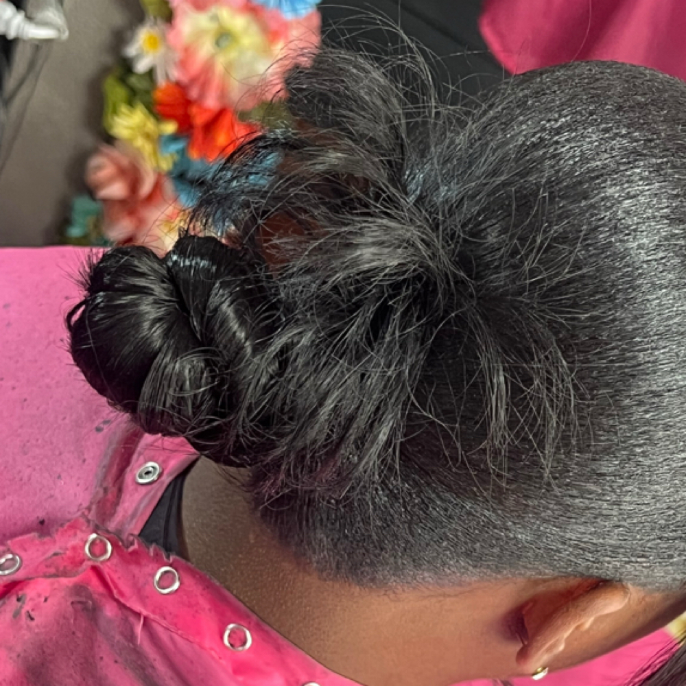 Spike bun w/ Bangs(Natural) at Giftedbeauty360 in Jacksonville, FL