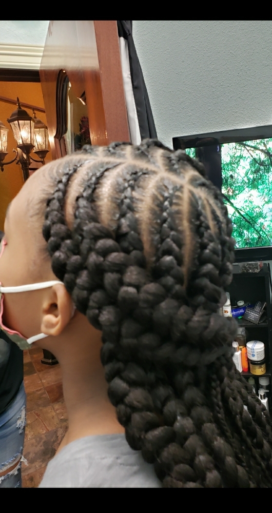 7-12 Feed-ins/ Medium Cornrows