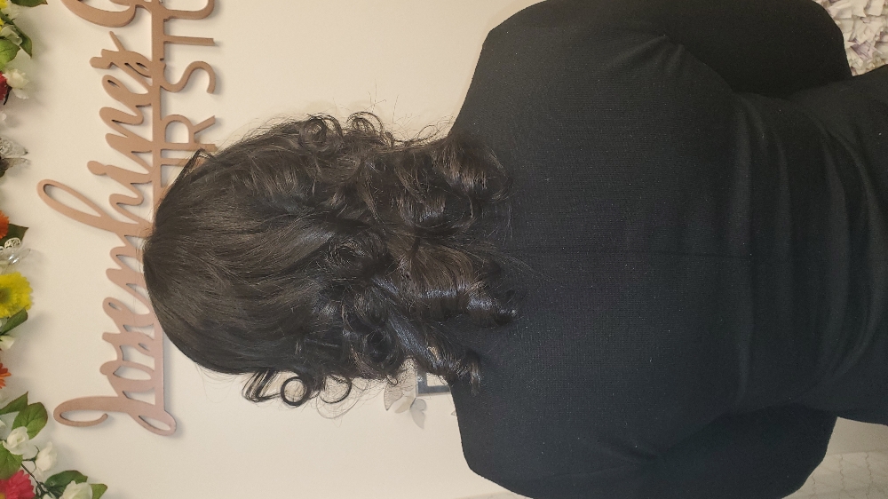 Silk press With Curls at Josephine's Girls Hair Studio💜🦋 in Houston, TX
