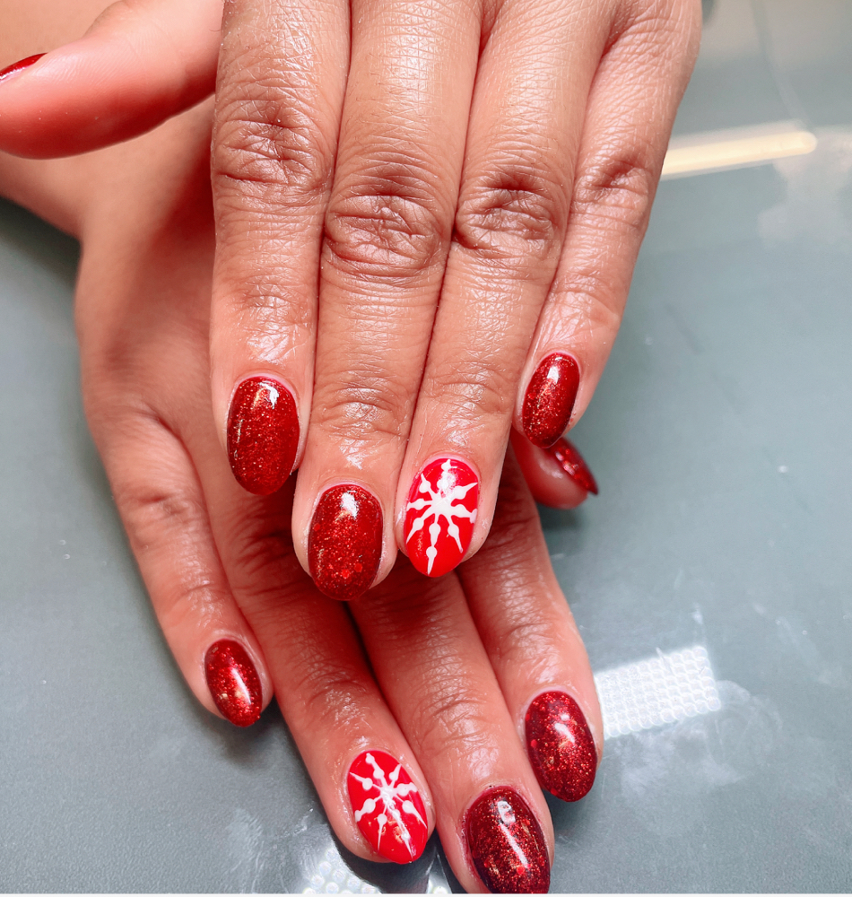 Acrylic Fill with Simple Nail Art