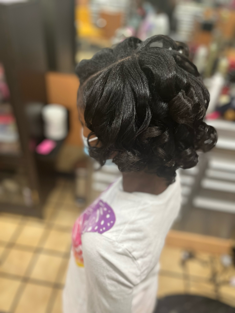 Children’s Blowdry & Flat Iron Curl