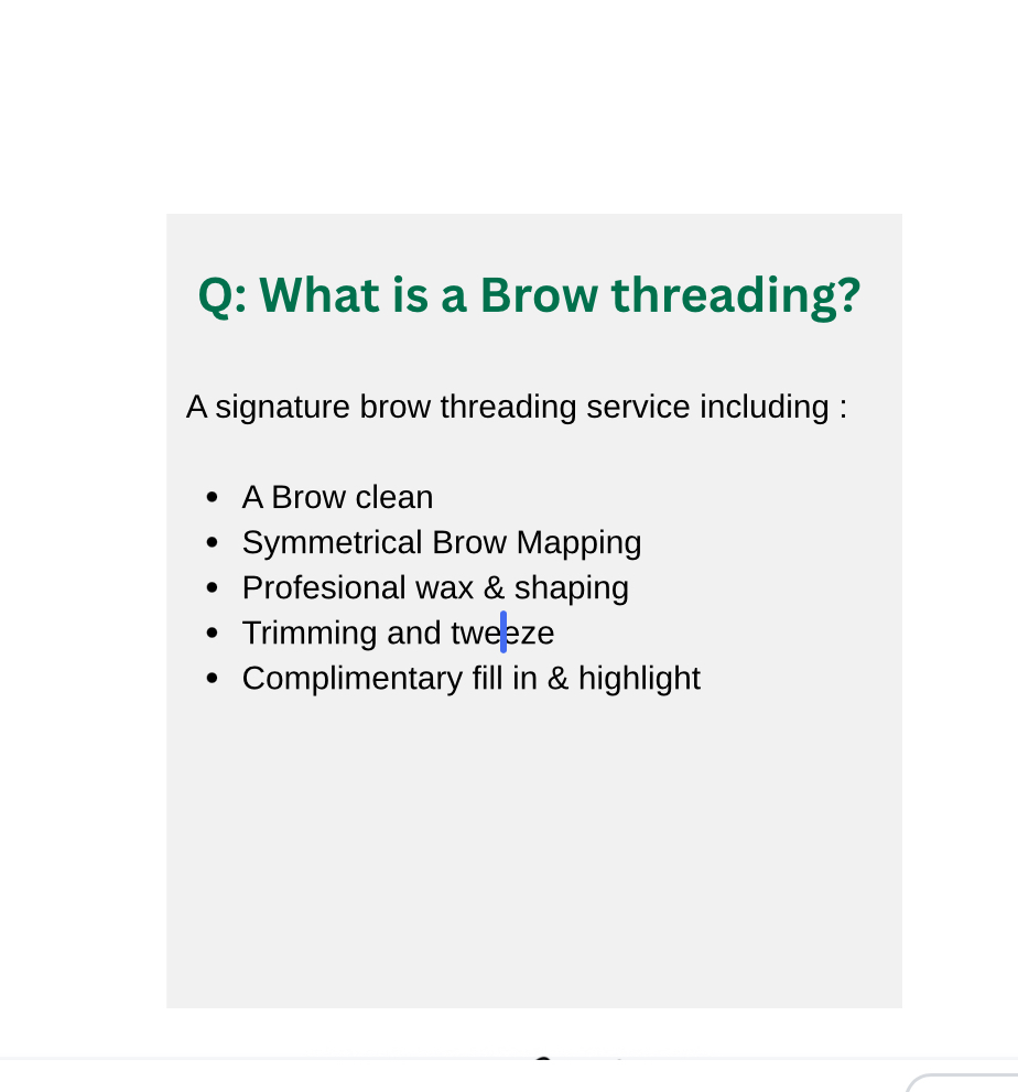 Brow threading
