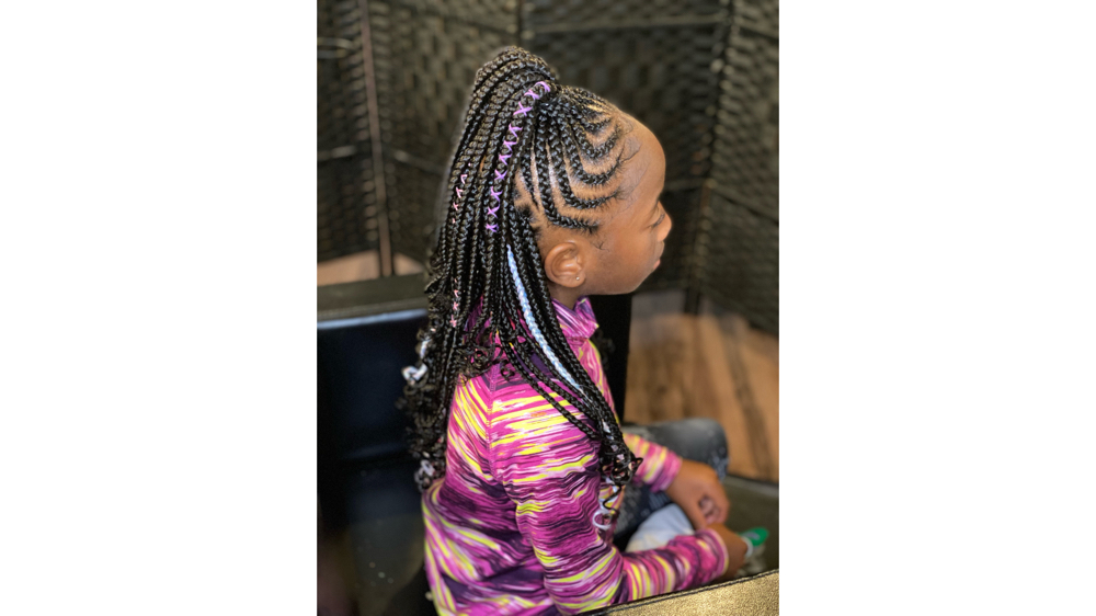 Kids Braided Pony With Knotless