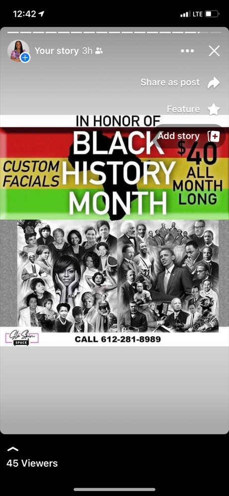 Black History  Month Custom Facial