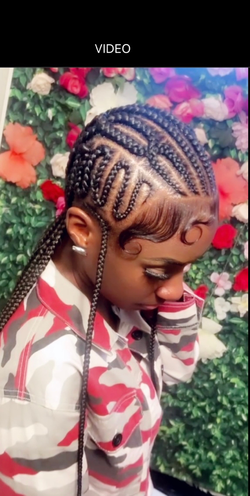 Feed In Braids W/ Design (up to 14)