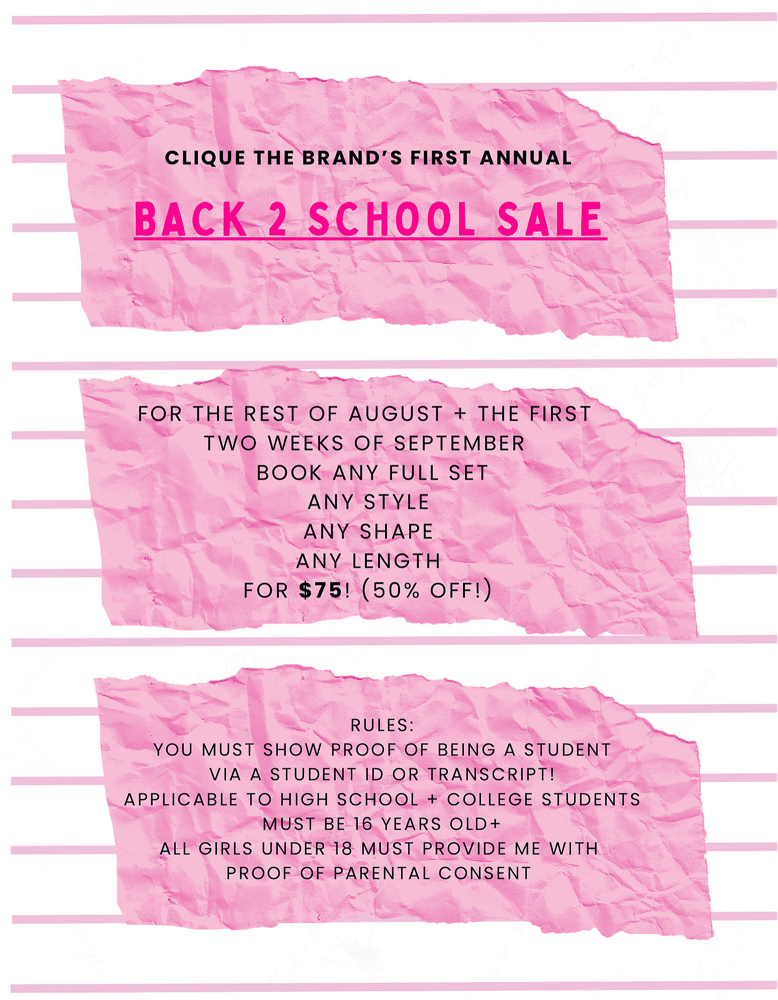 BACK 2 SCHOOL SALE