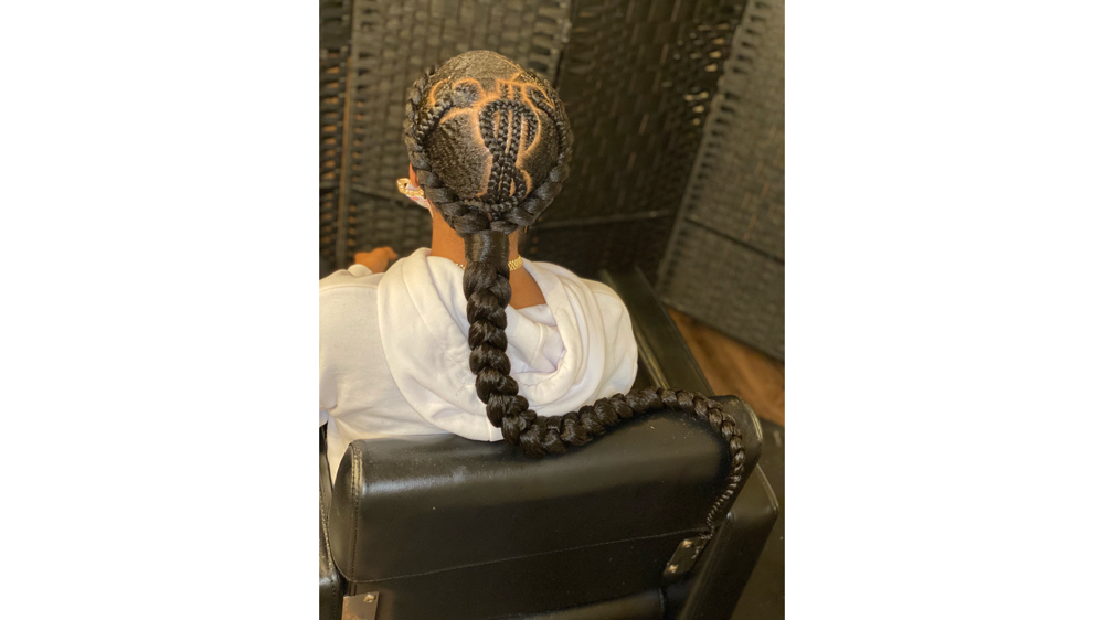 2 Braids With Money Sign