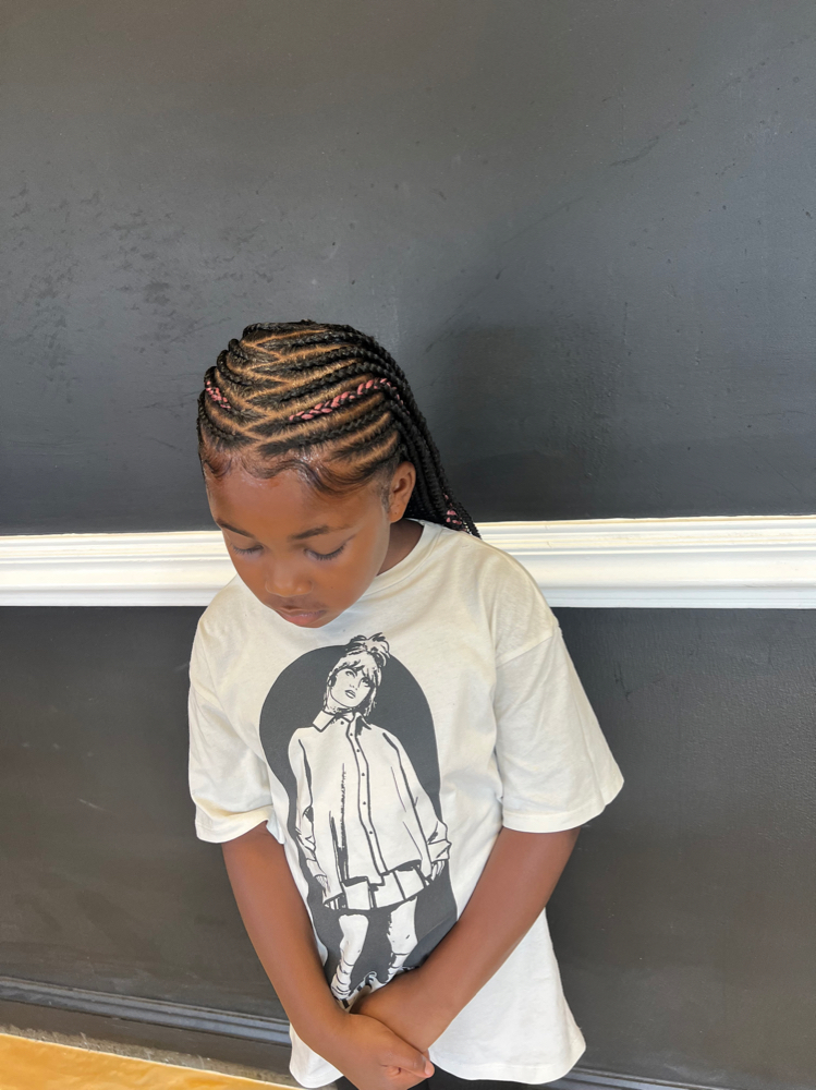 Kid Knotless Braids With Cornrows