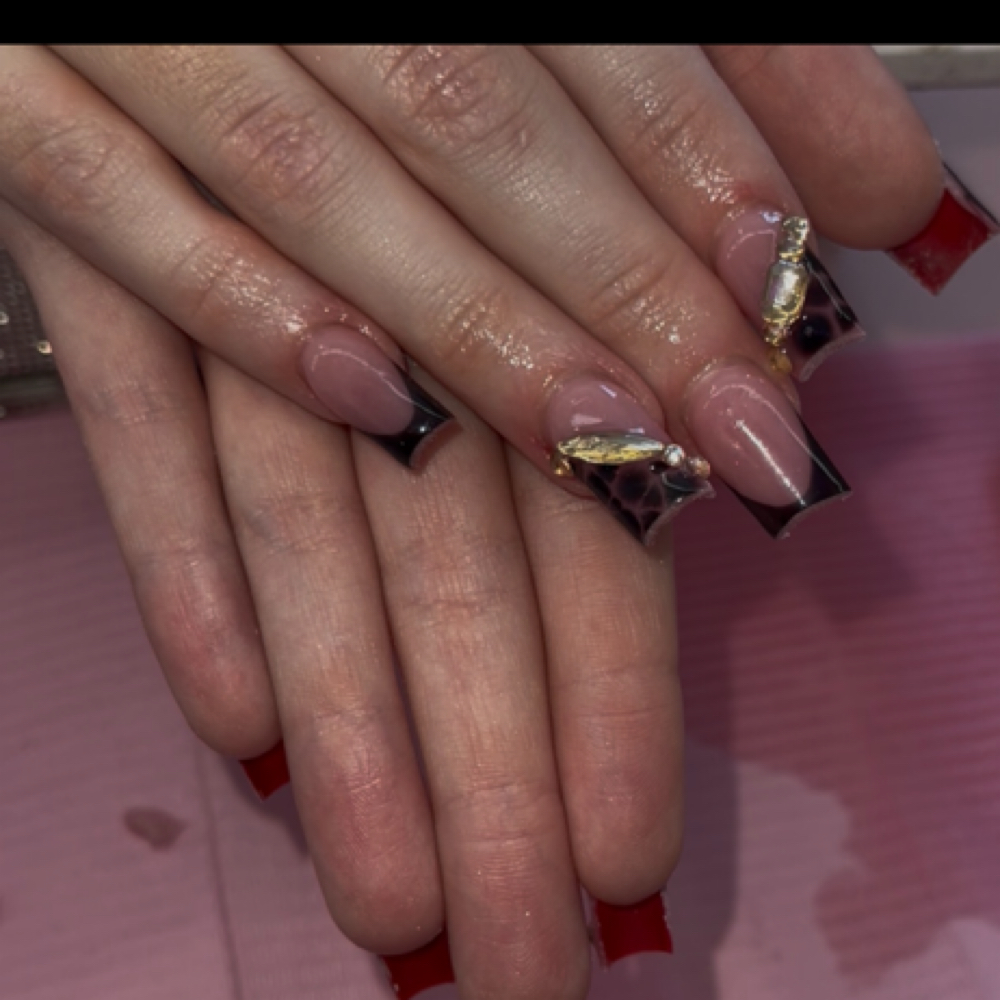 Short/medium Acrylic Set at Abbi’s nails & tats💕 in Milan, TN