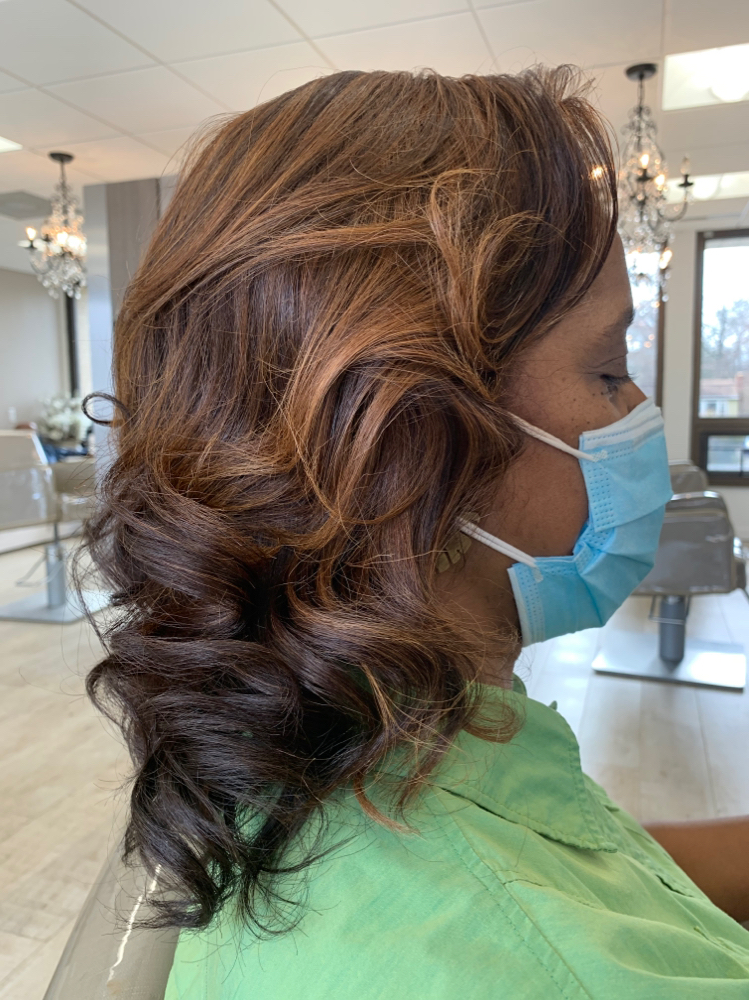 Silk Press + Partial HL + BaseColor