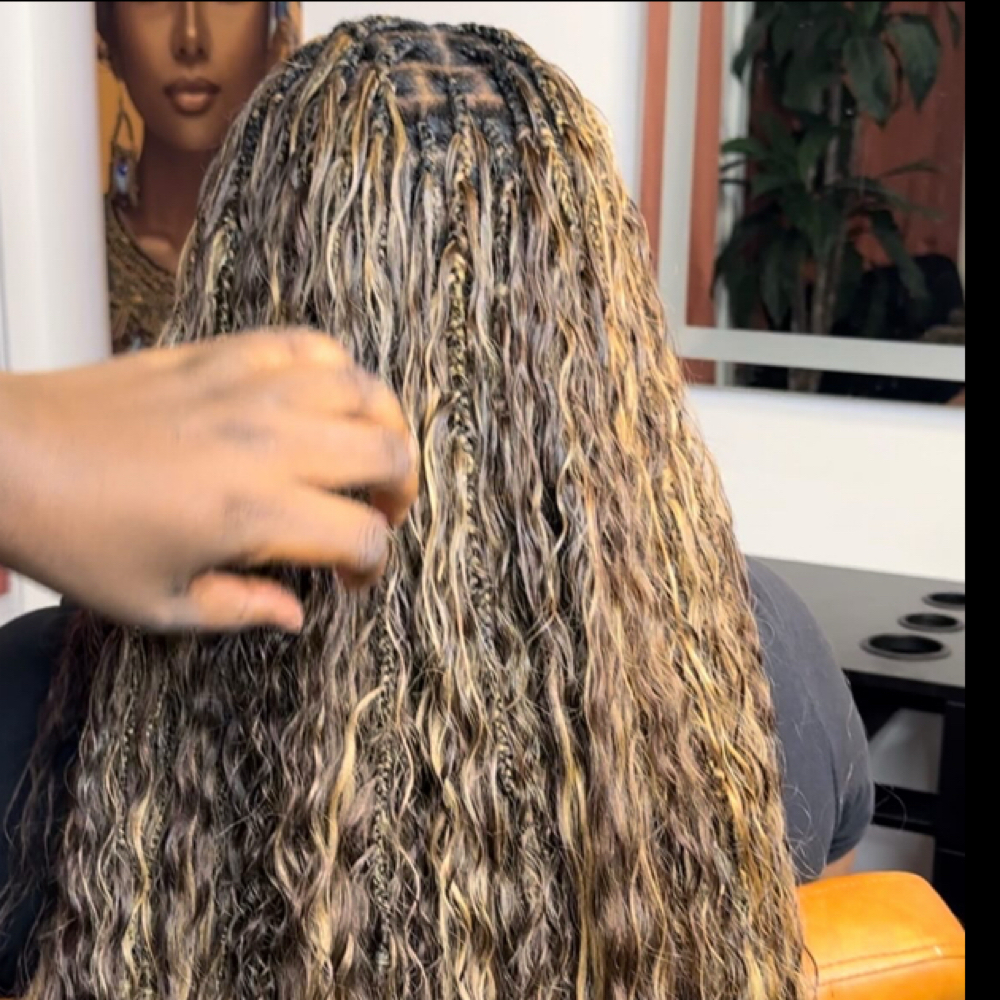 Fluffy Human Braids (Waist) at Chrisma Braids in Irvington, NJ