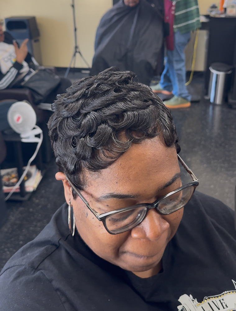 Relaxer/style(short) at Silked Artistry in Westland, MI