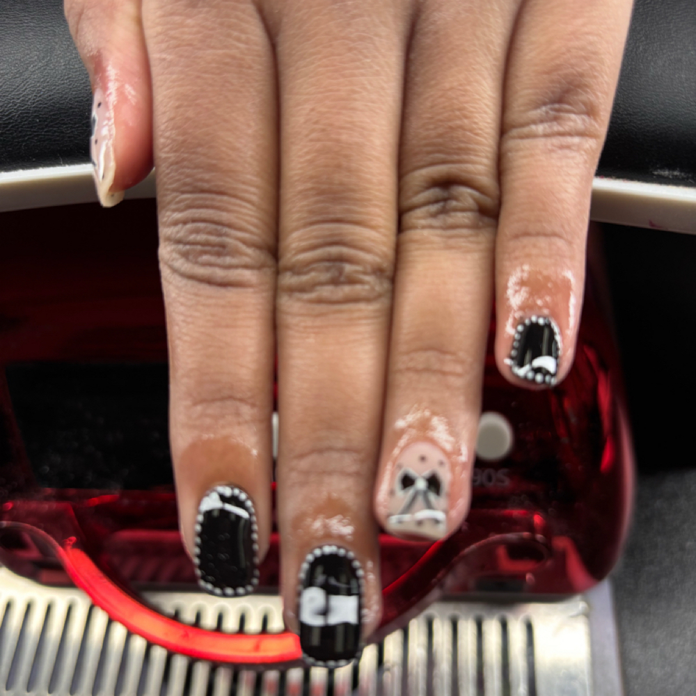 One Hand Shellac Polish Nails