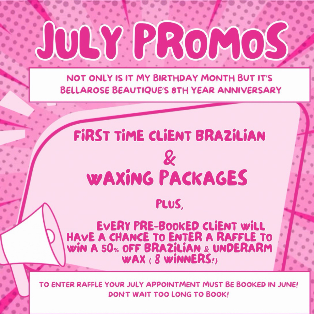 July Promos at BellaRose BEAUTique in Rowlett, TX