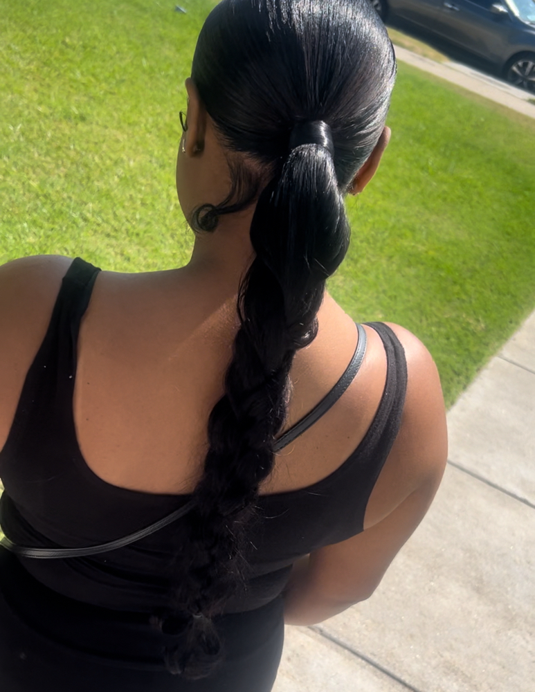 BRAID PONY (w/weave hair)